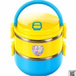 Insulated Stainless Steel 2-Tier Lunch Box with Handle