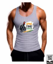 Men's Ink Finger Apna Time Aayega Printed Vest - Image 7