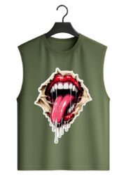 Ripped Vampire Mouth Graphic Sleeveless Tank Top - Image 6