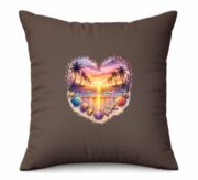 Tropical Sunset Heart Cushion - Image 6