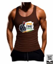 Men's Ink Finger Apna Time Aayega Printed Vest - Image 6