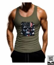 Men's Patriotic Skull Graphic Printed Vest - Image 6