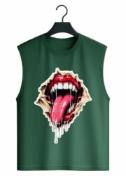 Ripped Vampire Mouth Graphic Sleeveless Tank Top - Image 5
