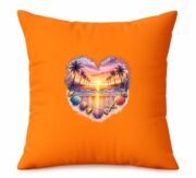 Tropical Sunset Heart Cushion - Image 7