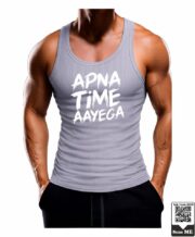Men's Apna Time Aayega Typography Printed Vest - Image 4