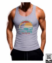 Men's Just Work for My Cat Vintage Printed Vest - Image 8