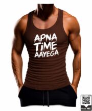 Men's Apna Time Aayega Typography Printed Vest - Image 3