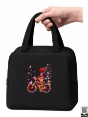 Floral Cycling Girl Lunch Bag