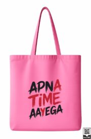 Apna Time Aayega Typography Tote Bag