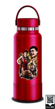 Basketball Legend Montage Stainless Steel Water Bottle - Image 2