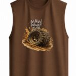Raw Power Flow Brown Sleeveless Vest