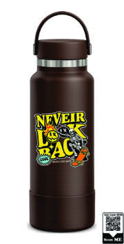 Never Look Back Skater Skeleton Stainless Steel Water Bottle - Image 10