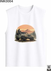 Off-Road Jeep Sunset Navy Blue Sleeveless Vest - Image 10