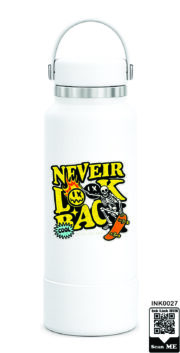 Never Look Back Skater Skeleton Stainless Steel Water Bottle - Image 11
