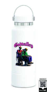 Godvalley Skeleton Barber Shop Stainless Steel Water Bottle - Image 11
