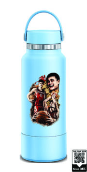 Basketball Legend Montage Stainless Steel Water Bottle - Image 3