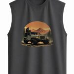 Off-Road Jeep Sunset Navy Blue Sleeveless Vest