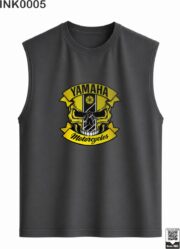 Yamaha Motorcycles Skull Navy Blue Sleeveless Vest - Image 3