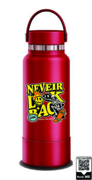 Never Look Back Skater Skeleton Stainless Steel Water Bottle - Image 4