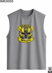 Yamaha Motorcycles Skull Navy Blue Sleeveless Vest