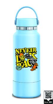 Never Look Back Skater Skeleton Stainless Steel Water Bottle - Image 5