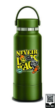 Never Look Back Skater Skeleton Stainless Steel Water Bottle