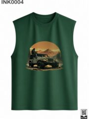 Off-Road Jeep Sunset Navy Blue Sleeveless Vest - Image 5