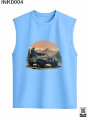 Off-Road Jeep Sunset Navy Blue Sleeveless Vest - Image 6