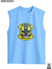 Yamaha Motorcycles Skull Navy Blue Sleeveless Vest - Image 6