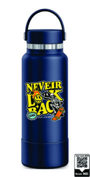 Never Look Back Skater Skeleton Stainless Steel Water Bottle - Image 7