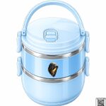 Hooded Figure Insulated Double-Layer Lunch Box