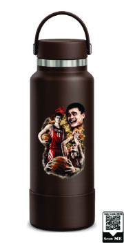 Basketball Legend Montage Stainless Steel Water Bottle - Image 8