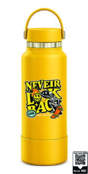 Never Look Back Skater Skeleton Stainless Steel Water Bottle - Image 9