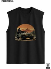 Off-Road Jeep Sunset Navy Blue Sleeveless Vest - Image 9