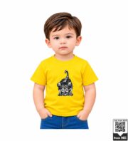 Scorpion 1992 Vintage Kids Yellow Crew Neck T-Shirt - Image 2