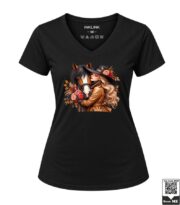 Fall Trench Coat Girl and Horse Women's V-Neck T-Shirt - Image 7