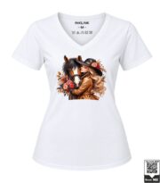 Fall Trench Coat Girl and Horse Women's V-Neck T-Shirt - Image 5
