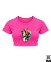 Floral Hair Vintage Portrait Crop Top - Image 4