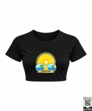 Summer Beach Sunglasses Palm Trees Crop Top
