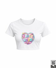 Trust The Lord Pastel Heart Crop Top