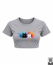Cute Cats Watercolor Splash Crop Top - Image 8