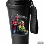 Skeleton Barber Shop Stainless Steel Travel Mug