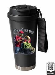 Skeleton Barber Shop Stainless Steel Travel Mug