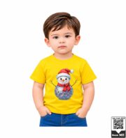Disco Snowman Holiday Kids T-Shirt - Image 2