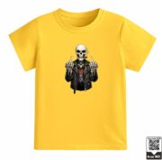 Kids Rebel Biker Skeleton Graphic T-Shirt - Image 9
