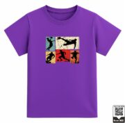 Kids Soccer Action Panels Retro Graphic T-Shirt - Image 2