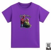 Kids Brandname Skeleton Barber Graphic T-Shirt - Image 2