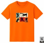 Kids Soccer Action Panels Retro Graphic T-Shirt - Image 3