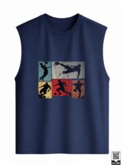 Football Silhouettes Collage Sleeveless Vest - Image 12
