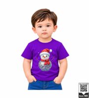 Disco Snowman Holiday Kids T-Shirt - Image 3